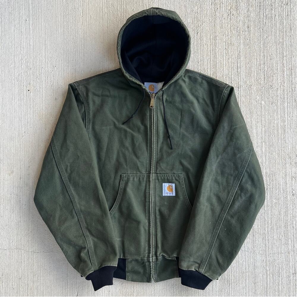 Carhartt J131 GRN green hooded work wear jacket